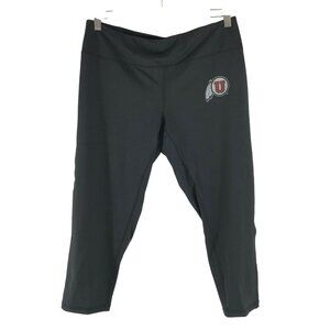 Utah Utes Womens Leggings Cropped Mesh Panel Black Size L Camp David